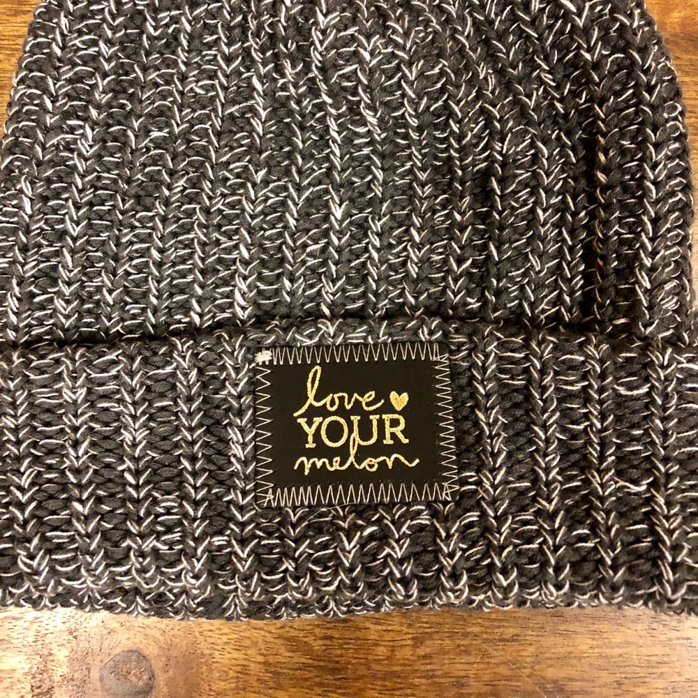 Love Your Melon Speckled Cuffed Black Label Beanie